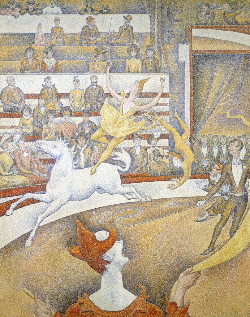 Rakuten - 【送料無料】絵画 油彩画複製油絵複製画/ジョルジュ・スーラ サーカス 【すぐに飾れる豪華額縁付 キャンバス】