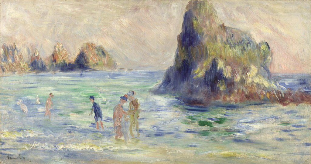 Rakuten - 【送料無料】絵画 油彩画複製油絵複製画/ピエール＝オーギュスト・ルノワール ガーンジーのムーラン・ユエ湾 【すぐに飾れる豪華額縁付 キャンバス】