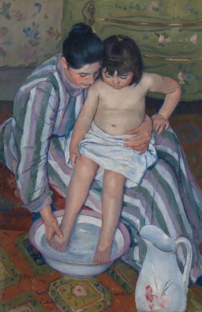 Rakuten - 絵画 インテリア 額入り 壁掛け複製油絵 メアリー・カサット 子供の入浴 油彩画 複製画 選べる額縁 選べるサイズ