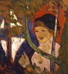 絵画 インテリア 額入り 壁掛け複製油絵エミール・ベルナール 赤い傘とブレトン女性 油彩画 複製画 選べる額縁 選べるサイズ
