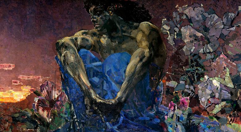 絵画 インテリア 額入り 壁掛け複製油絵 ミハイル・ヴルーベリ 悪霊 油彩画 複製画 選べる額縁 選べる..