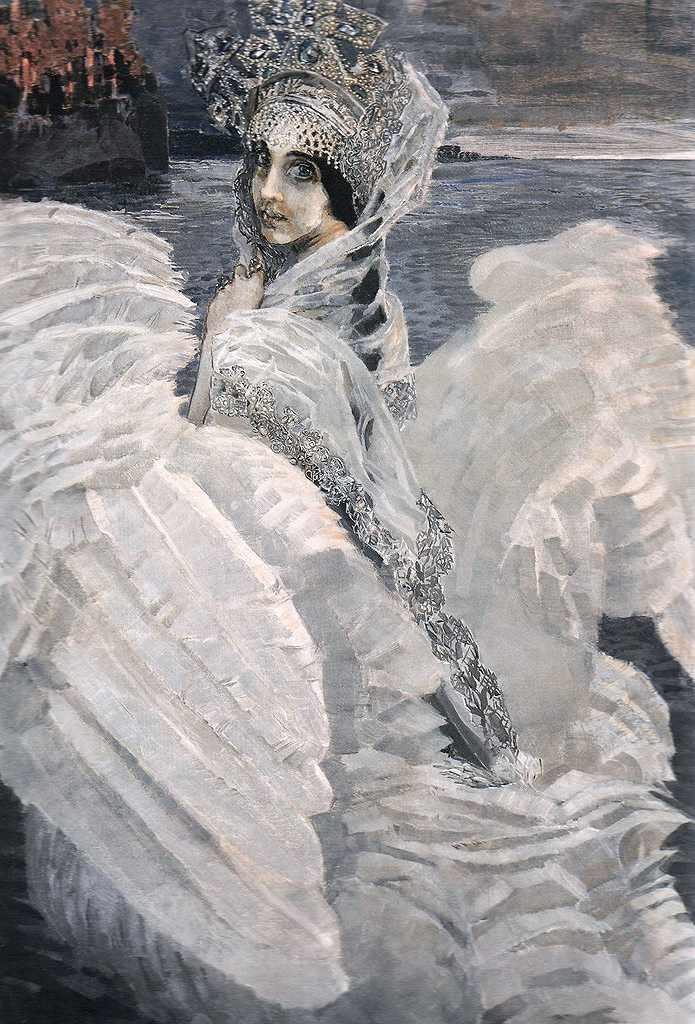 絵画 インテリア 額入り 壁掛け複製油絵 ミハイル・ヴルーベリ 白鳥の王女 油彩画 複製画 選べる額縁 ..