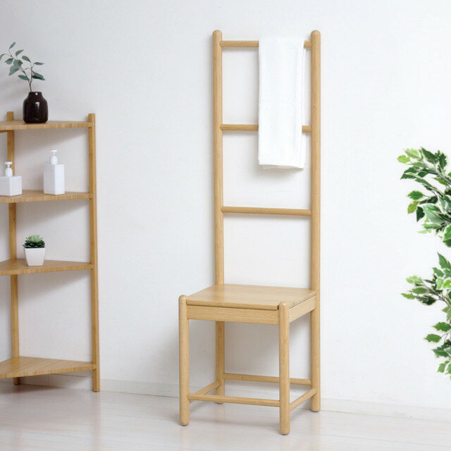 樂天商城 - クロシオ Bamboo ラダーチェア サステナブルな竹材使用 タオル掛けやディスプレイラックとしても活躍