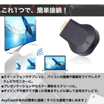 AnyCast M2 Plus HDMI WiFi ドングルレシーバー iPhone ミラーリング テレビ ワイファイ スマホ Chrome ワイヤレス Wifi ディスプレイ プラステレビスティック DLNA Miracast スマートフォン TV PC用 送料無料 プレゼント sale