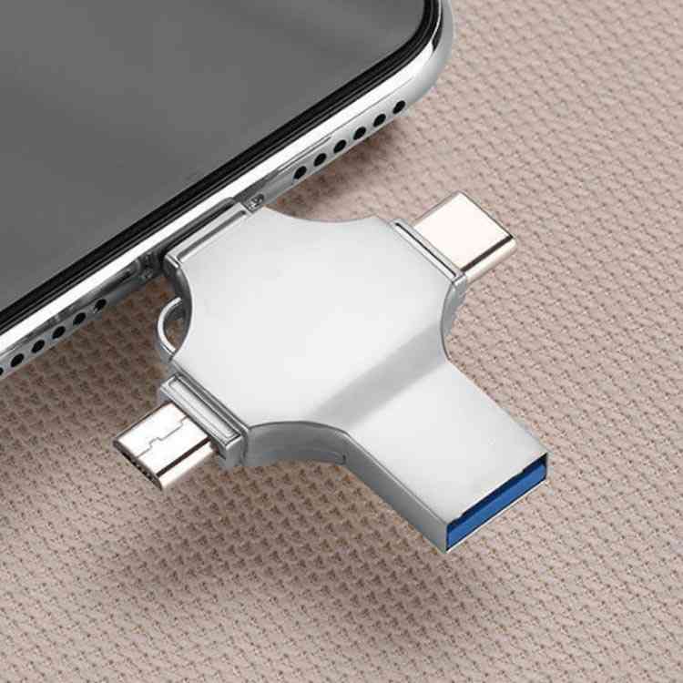 USBメモリ 128GB iPhone usbメモリ iPad メモリ Lightning iOS type-c アンドロイド 四コネクタ搭載 外付けUSB USB 3.0 大容量 コネクタ付き iPhone 外付けドライブ