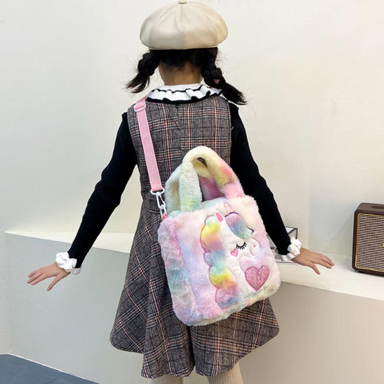 ユニコーン柄 2wayバッグ 2wayBAG ショルダーバッグ 小物入れ バッグ パープル ピンク 入園 入学 幼稚園 保育園 小学校 受験 小学生 中学生 高校生