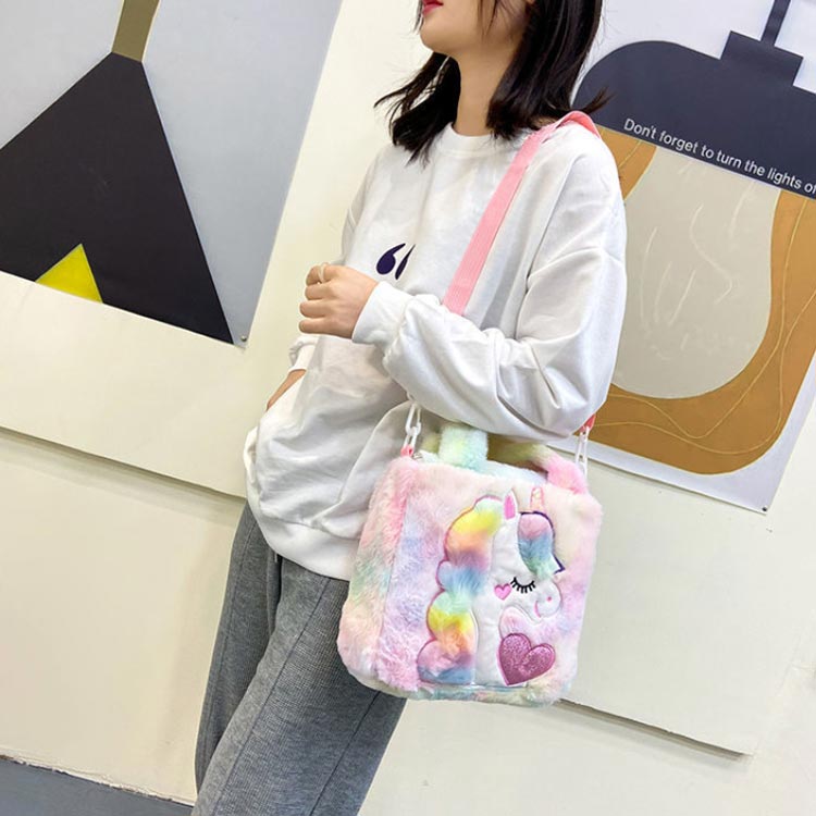 ユニコーン柄 2wayバッグ 2wayBAG ショルダーバッグ 小物入れ バッグ パープル ピンク 入園 入学 幼稚園 保育園 小学校 受験 小学生 中学生 高校生