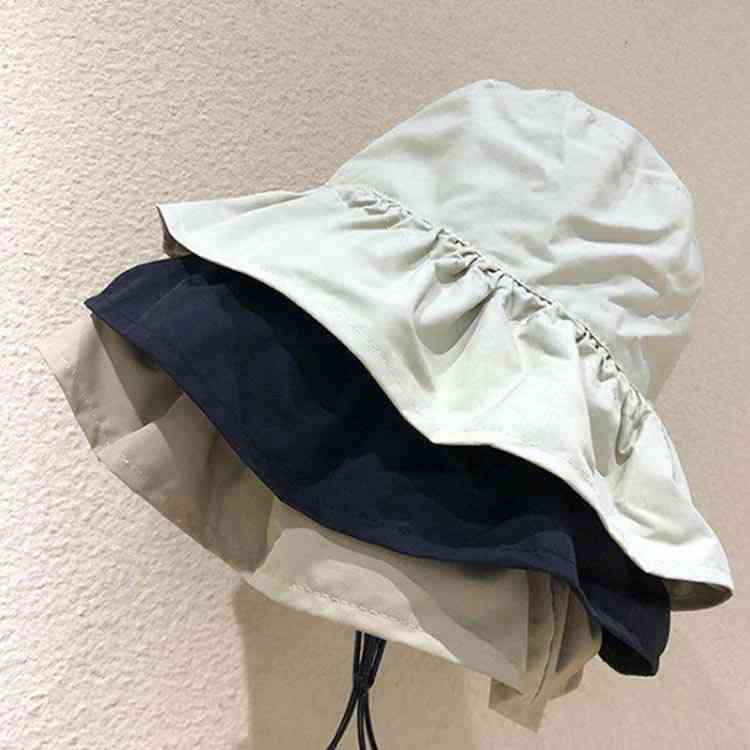 サファリハット UVカット帽子 サマーハット 折りたたみ レディース つば広 大きめ UV対策 大人 フリル サイズ調整 シンプル カジュアル 無地 紫外線対策 アウトドア