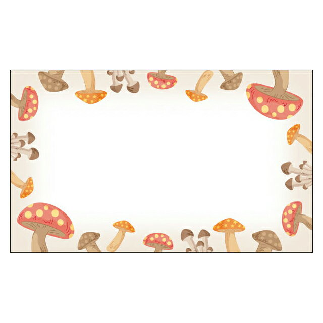 きのこ【DMM-088】20枚パック 気軽に使える名刺サイズのメッセージカード デザインメッセージカードミニ ミニメッセージカード【メール便対応商品】