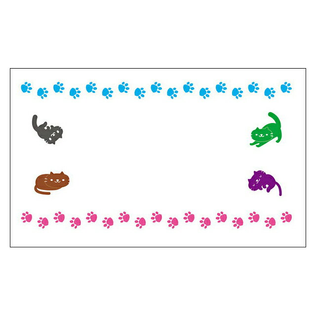 足跡デザイン【DMM-175】20枚パック 気軽に使える名刺サイズのメッセージカード デザインメッセージカードミニ ミニメッセージカード【メール便対応商品】