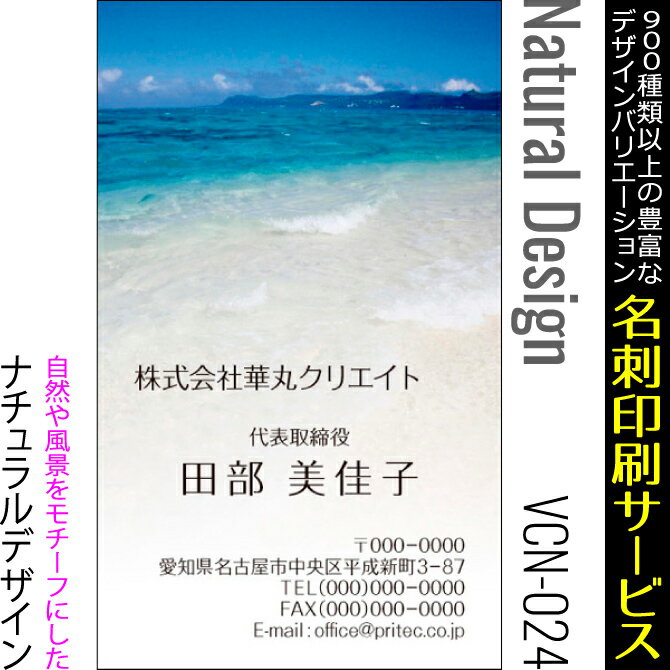 【名刺印刷】お洒落な名刺作成 デザイン名刺 ビジネス名刺 ナチュラルデザイン［VCN-024］《100枚入》【ネコポス送料無料】