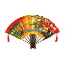 【マラソン限定3%OFFセール】伏見上野旭昇堂 uen-710 金地飾り扇子「金箔地黒骨 松竹梅」1尺2寸10間 約36cm メーカー取寄品 扇子 浮世絵 和風...
