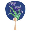 伏見上野旭昇堂 No.122 竹柄 都うちわ「ローケツ あやめ」35×24cm 1枚入り メーカー取寄品 アヤメ 菖蒲 お祭り 祭り 夏 イベント 団扇 ウチワ...