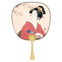 伏見上野旭昇堂 uen-13 趣味の中型うちわ「光園美人(扇子)」26×17.5cm 10枚入り メーカー取寄品 団扇 ウチワ 便利 和風 上品 プレゼント ギ...