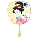 伏見上野旭昇堂 uen-17 趣味の中型うちわ「寿美美人(うちわ)」26×17.5cm 10枚入り メーカー取寄品 団扇 ウチワ 便利 和風 上品 プレゼント ...
