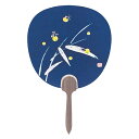 【GW特典クーポン最大1000円】伏見上野旭昇堂 No.202 杉柄 都うちわ「紺地 ホタル」37.5cm×24cm 1枚入り メーカー取寄品 とんぼ 蜻蛉 お...