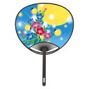 【GW特典クーポン最大1000円】伏見上野旭昇堂 uen-3002 平柄ポリうちわ「桔梗 ホタル」34.5×24.3cm 10枚入り メーカー取寄品 団扇 ウチ...