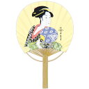 伏見上野旭昇堂 uen-6707 ミニ竹うちわ「歌麿(おひさ)」17.5×11.5cm 10枚入り メーカー取寄品 団扇 ウチワ 便利 和風 上品 プレゼント ...