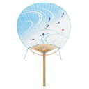 【GW特典クーポン最大1000円】伏見上野旭昇堂 uen-8009 丸竹 うちわ 中満月「鮎」38×24cm メーカー取寄品 団扇 ウチワ 便利 和風 上品 プ...