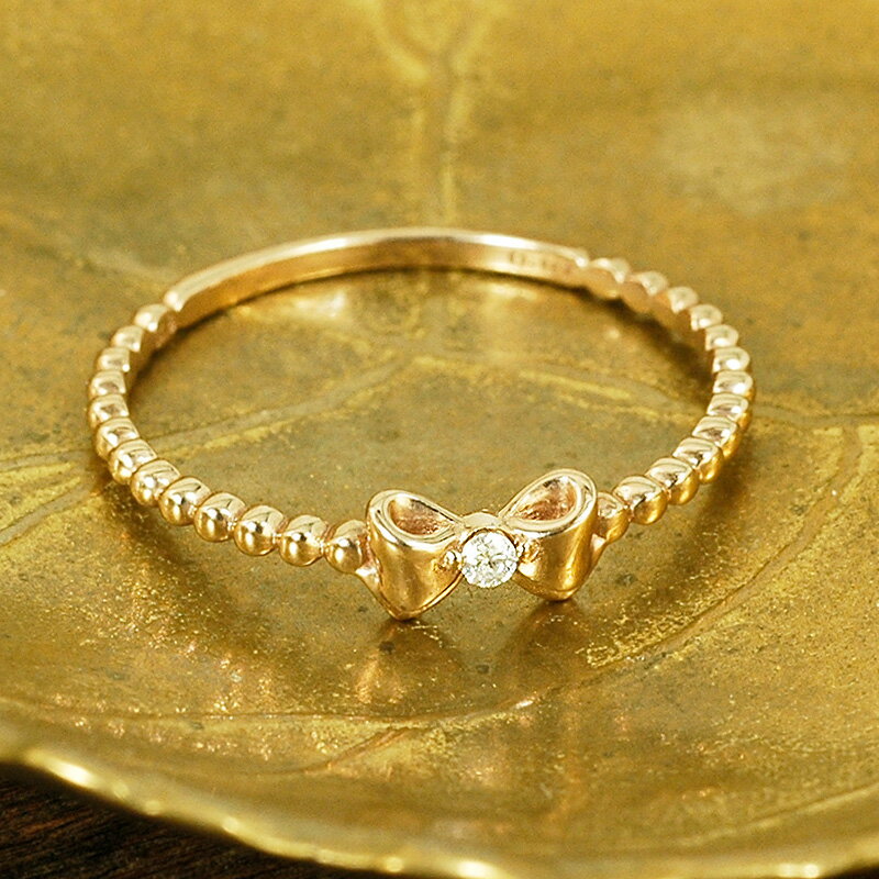 レディースリボンリングダイヤモンド...