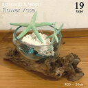 BALI 【浅い】【W20~26cm】流木ガラスフラワーベース 置物 オブジェ 花瓶 フラワーベース 飾り 花器 バリガラス ガラス 木製 ウッド 古木 北欧 北欧インテリア バリインテリア インテリア アート アジアン バリ 家具 インテリア 雑貨 金魚鉢 水槽
