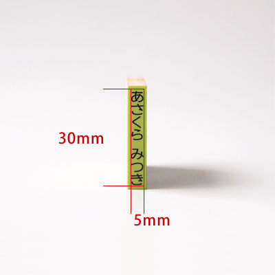 お名前スタンプ ねいみ〜♪ 1本ずつばら売り単品 すべらないゴム印 No.5 おなまえ中 5mm×30mm
