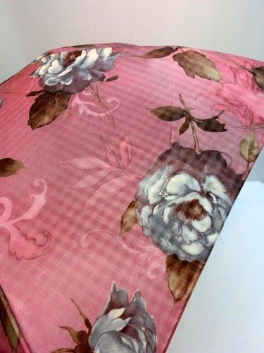 雨傘・折畳傘-婦人ポリエステル格子ジャガード絵画調柄転写プリント軽量丸ミニ日本製折畳雨傘