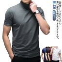 ハイネック tシャツ メンズ 半袖 tシャツ 無地 カットソー 夏 モックネック ハイネックtシャツ 2枚セット ゴルフ ゴルフウェア カジュアル シンプル ビ...
