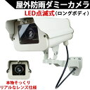 ダミーカメラ（ロングタイプ）LED点滅式 5年以上電池交換不要！本物そっくり屋外防雨アルミハウジング ダミー防犯カメラ 国内組み立て品【送料無料】KC-12503 その1