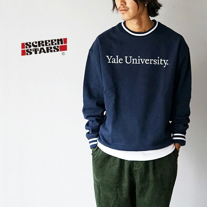 yyzg[i[ XEFbg Y 傫 TCY Vv XN[X^[Y G[CuXEFbg lCr[   30 40 50 n Vv SCREEN STARS YALE LINE RIB SWEAT -NAVY