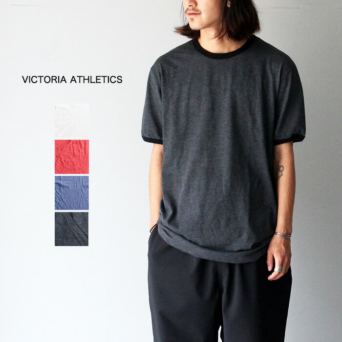 Tシャツ メンズ ブランド 無地 ヴィクトリアアスレチックス リンガーネックT トップス シンプル レディース ユニセックス VICTORIA ATHLETICS RINGER S/S TEE