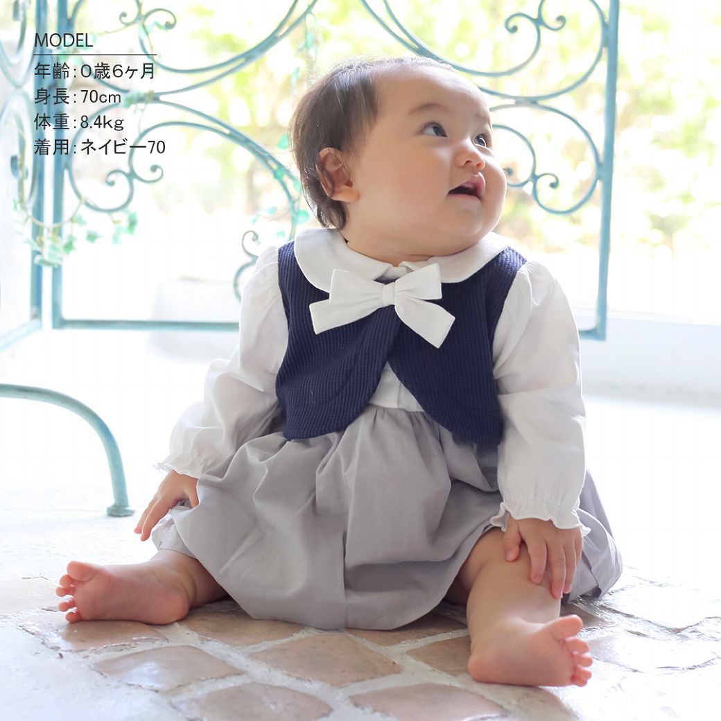 ボレロリボン付きフォーマル風ロンパース ベビー服 ひなまつり【予約商品】【2月15日以降順次発送】