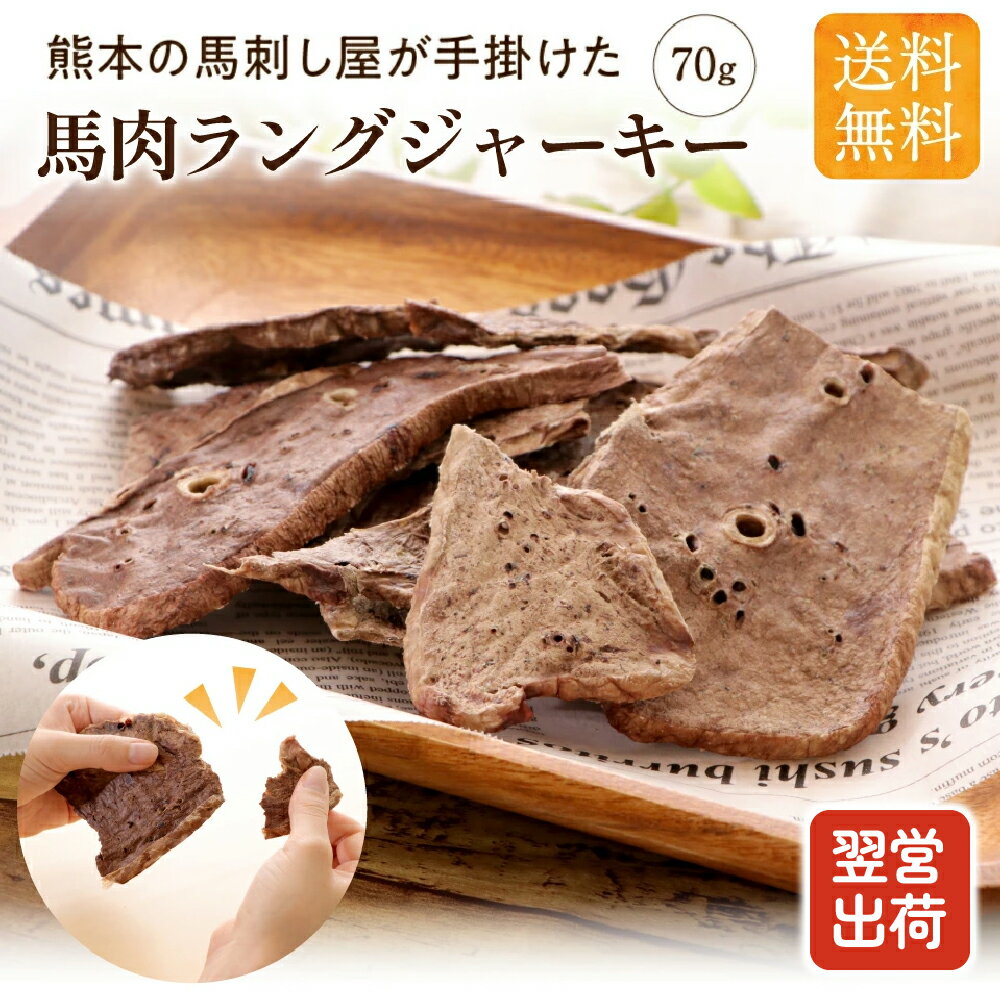 馬肉 ラング ジャーキー 犬 無添加 国産 70g 犬 おやつ ドッグフード 大容量 お徳用 オヤツ アレルギー 食いつき 低アレルゲン 肺 サクサク 低カロリー 高タンパク ダイエット 食感 ペットフード 老犬 小型犬 中型犬 健康いぬ生活