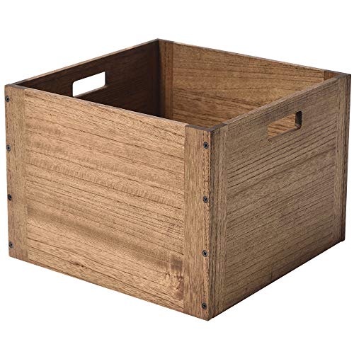 KIRIGEN 収納 ボックス 木製 収納ケース おしゃれ カラーボックス キューブ ボックス ワイン 木箱 本箱 総桐 組み立て簡単 日本語取説付きブラウン