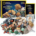 NATIONAL GEOGRAPHIC Rocks Fossils Kit – 200Piece Set Includes Geodes, Real Fossils, Rose Quartz, Jasper, Aventurine, Many Mo