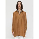 TOTEME トーテム Long embroidered silk shirt camel シャツ