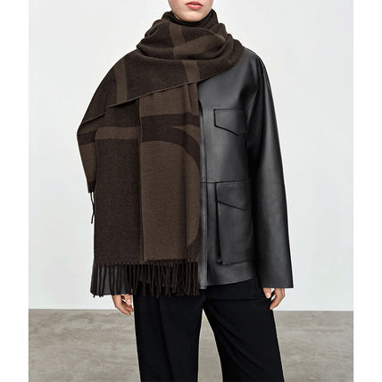 TOTEME g[e Monogram jacquard wool scarf XJ[t