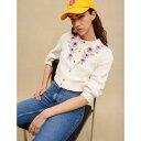 maje (マージュ) FLORAL EMBROIDERED CROPPED CARDIGAN カーディガン