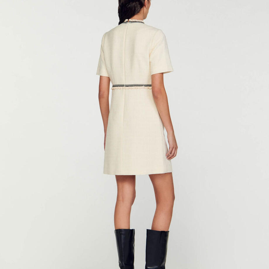 sandro サンドロ Short tweed dress ワンピース