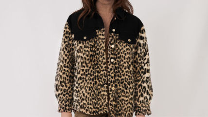 Maje マージュ BIMATERIAL ANIMAL MOTIF JACKET コート Maje マージュ BIMATERIAL ANIMAL MOTIF JACKET コート