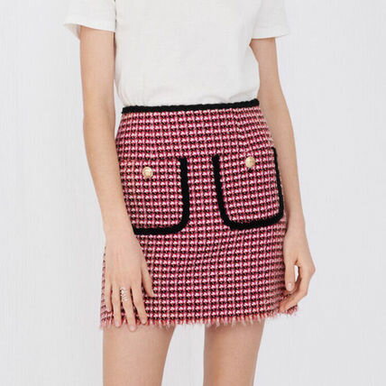 maje(マージュ) Straight skirt in contrast tweed スカート