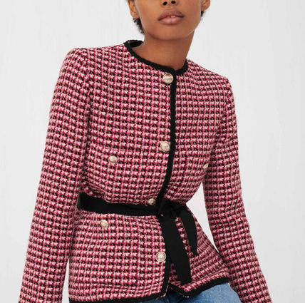 maje(}[W) Contrast tweed jacket WPbg