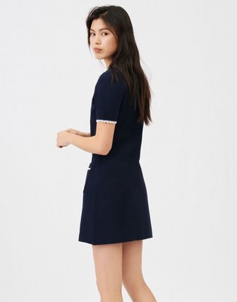 maje (マージュ) CONTRAST KNIT DRESS ワンピース