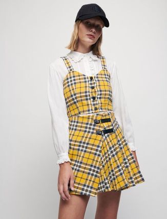 maje }[W Kilt-style checked pleated skirt XJ[g