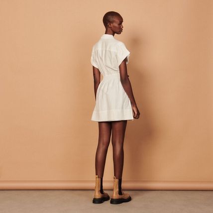 sandro サンドロ Short linen dress ワンピース
