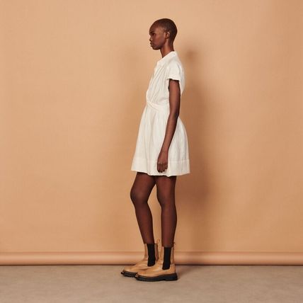 sandro サンドロ Short linen dress ワンピース