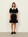 sandro サンドロ Knit dress with contrasting collar ワンピース
