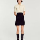 sandro サンドロ Short two-tone knit dress ワンピース
