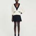 SANDRO サンドロ Two-tone V-neck jumper トップス