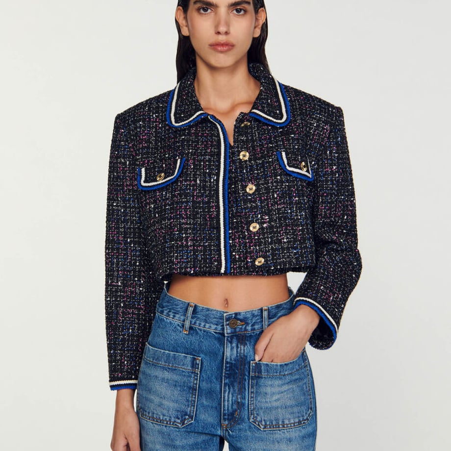 SANDRO サンドロ Short tweed jacket ジャケット